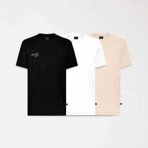 T-SHIRT FALKIR PACK BLACK - WHITE - IRISH CREAM