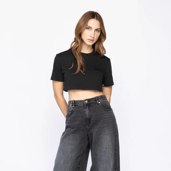 CROP TOP OVERSIZE GATERLEN BLACK - Imagen 2