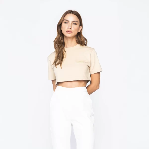CROP TOP OVERSIZE GATERLEN IRISH CREAM - Imagen 3