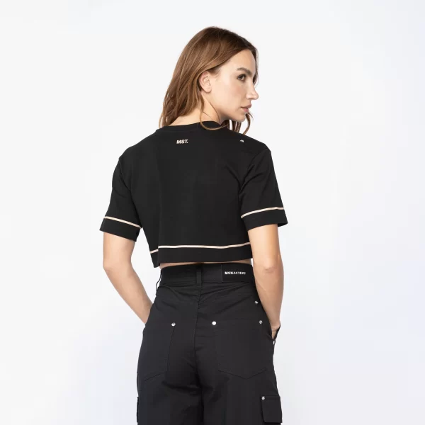 CROP TOP OVERSIZE MELROSE BLACK - Imagen 4