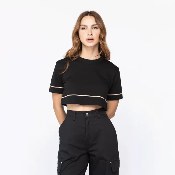 CROP TOP OVERSIZE MELROSE BLACK - Imagen 3