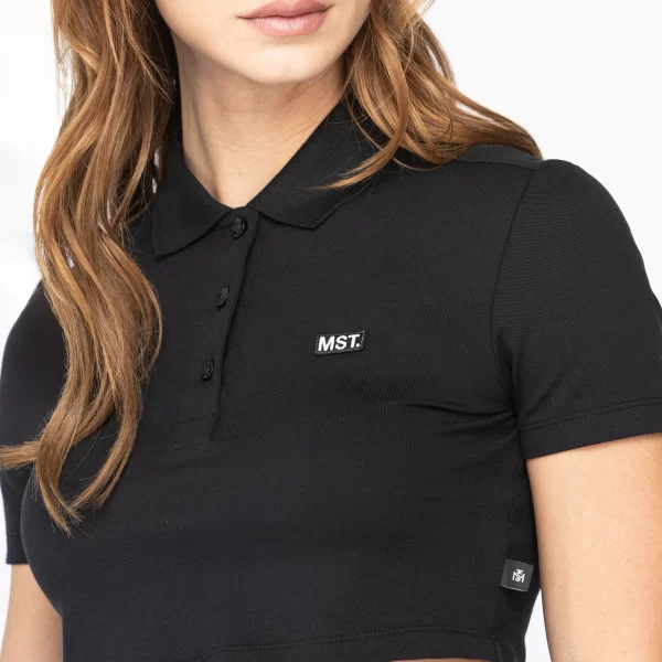 CROP TOP POLO SUTTON BLACK - Imagen 2