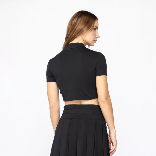 CROP TOP POLO SUTTON BLACK - Imagen 4